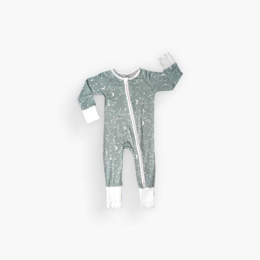 Dusty Blue Bamboo Convertible Footie